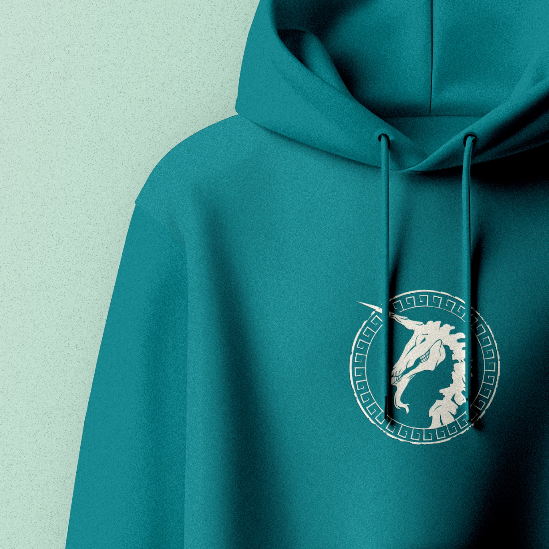 Petrol Blue Hoodie - Unicorn Print