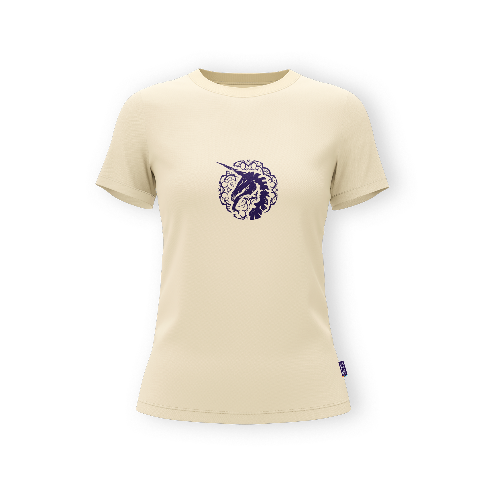 Woman Cream T-shirt - Unicorn Print