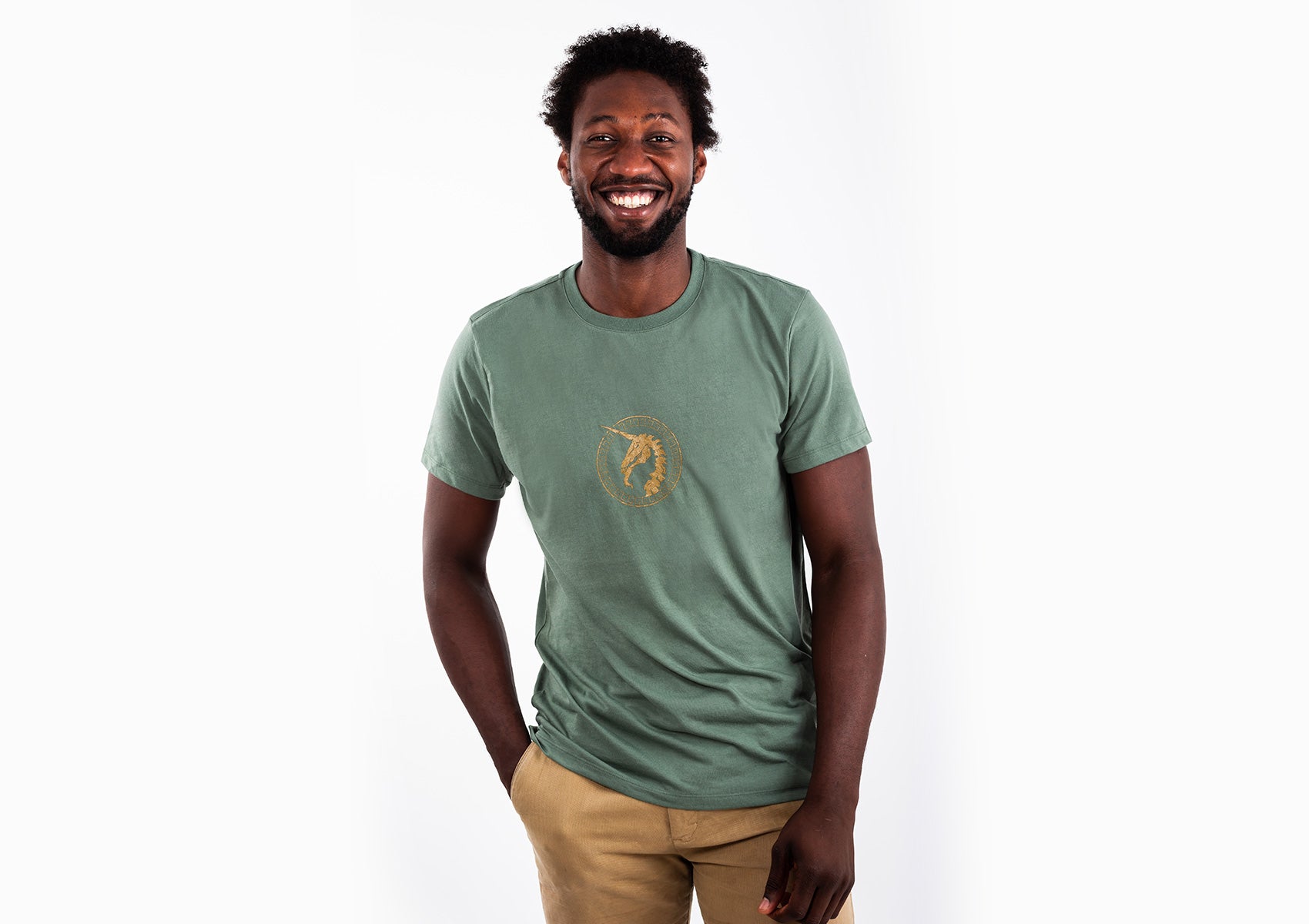 Military Green T-shirt - Unicorn Print