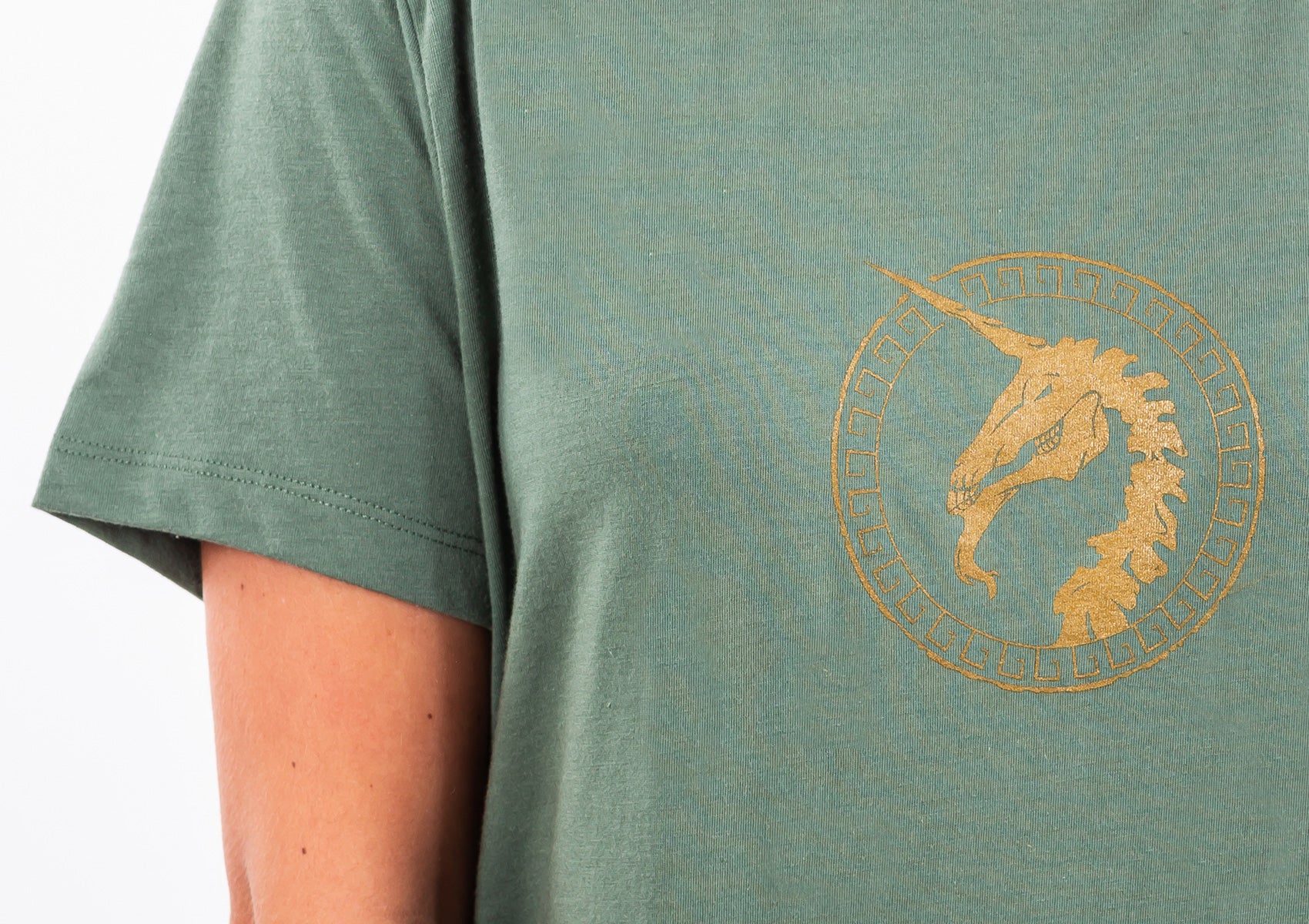 Military Green T-shirt - Unicorn Print