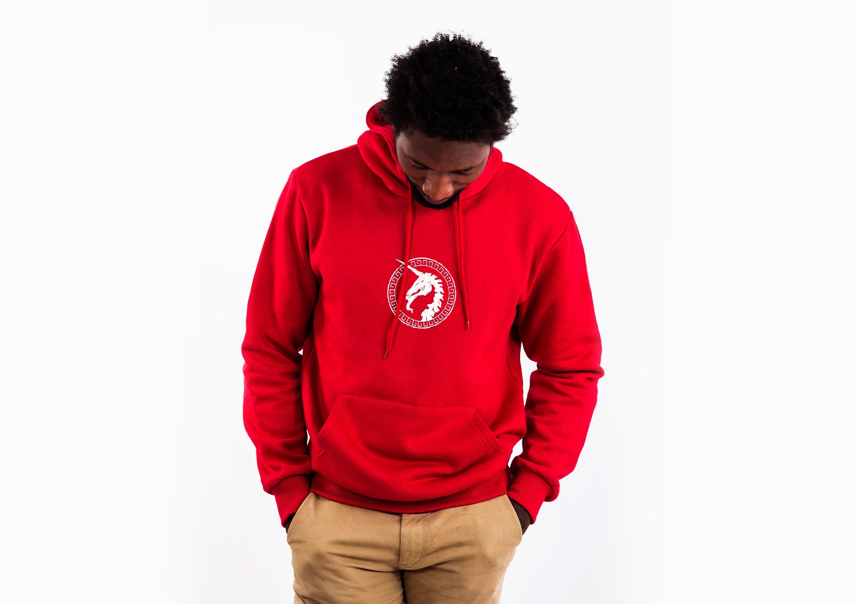 Dark Red Hoodie - Unicorn Print